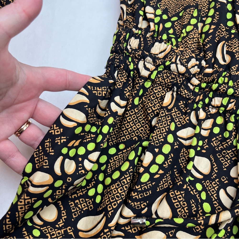 A.L.C. Maya Printed Mini Puffed-Sleeve Dress Womens Size 10 Brown Pockets‎ NEW - Picture 12 of 15